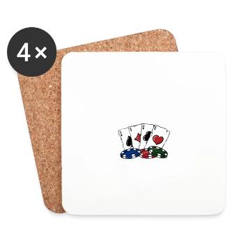 Ace ing It Card Games Poker Card Player Poker - Untersetzer (4er-Set) - Weiß - Vorne
