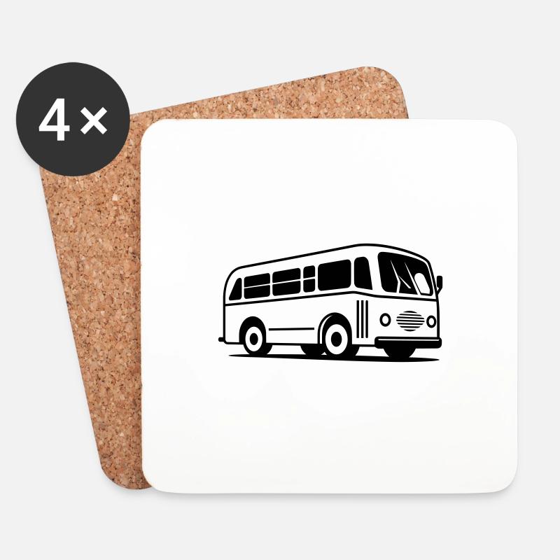 Bus - Untersetzer (4er-Set) - Weiß