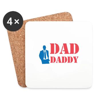 Dad In The Streets Dad In The Sheets Dad Jokes - Untersetzer (4er-Set) - Weiß - Vorne