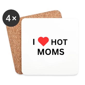 J’aime les mamans chaudes - Dessous de verre (lot de 4) - blanc - Devant