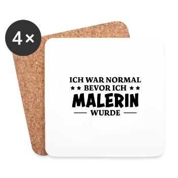 Malerin Spruch Malermeister Beruf Malerin Geschenk - Untersetzer (4er-Set) - Weiß - Vorne