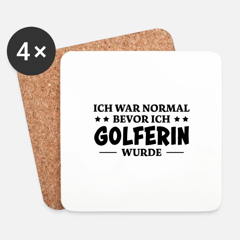 Golferin Minigolf Golf Spruch Golferin Geschenk - Untersetzer (4er-Set) - Weiß
