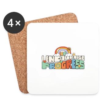 I Encourage Progress ABA Therapist Sped Teacher - Coasters (set of 4) - white - Front
