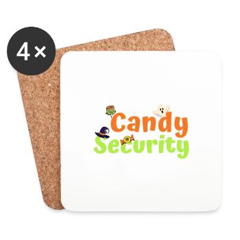 Funny Halloween Costume Candy Security - Coasters (set of 4) - white - Front