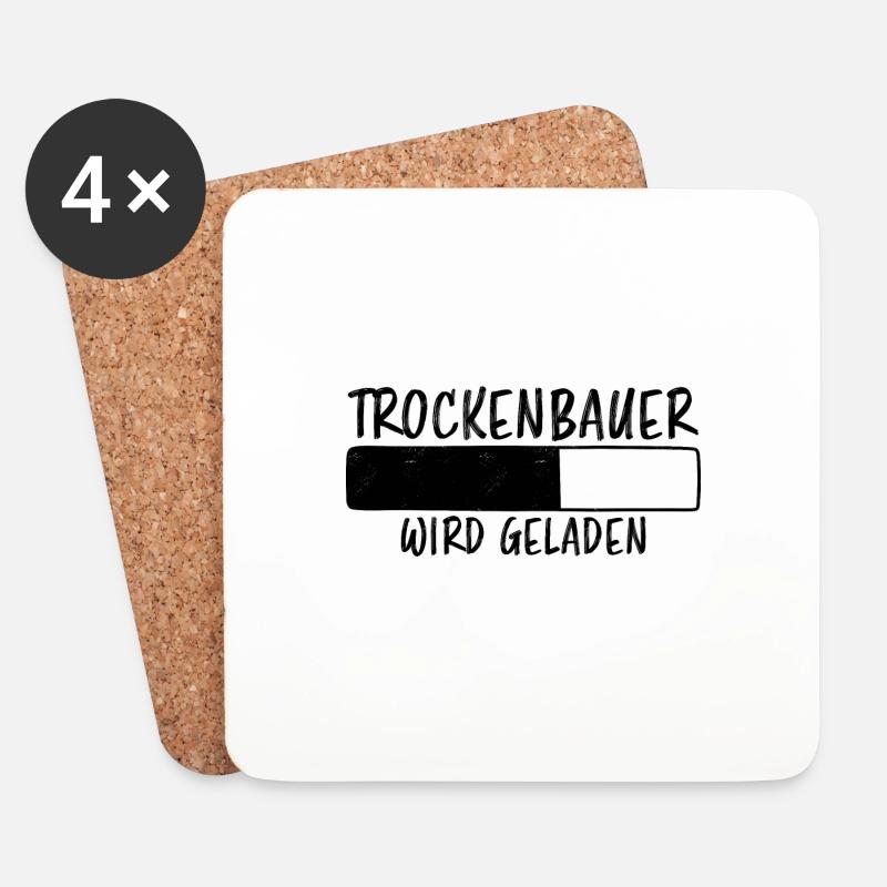 Trockenbauer Spruch Lustiges Trockenbauer Geschenk - Untersetzer (4er-Set) - Weiß