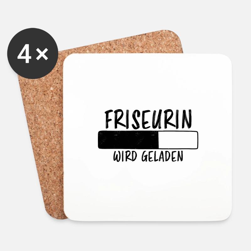 Friseurin Spruch Friseur Lustig Friseurin Geschenk - Untersetzer (4er-Set) - Weiß