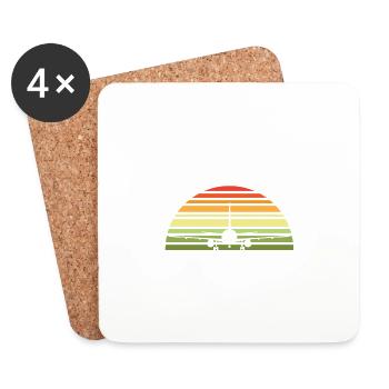 Vacation Trip My First Airplane Ride Traveler - Coasters (set of 4) - white - Front