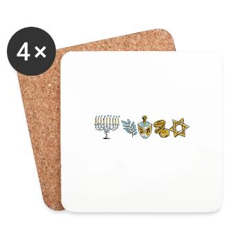 I'm Just Here for the Latkes Happy Hanukkah - Untersetzer (4er-Set) - Weiß - Vorne
