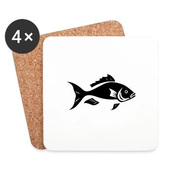 Kleiner Karpfenfisch - Untersetzer (4er-Set) - Weiß - Vorne