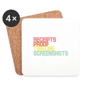 Receipts Timeline Screenshot Witty Retorts Snappy - Untersetzer (4er-Set) - Weiß - Vorne