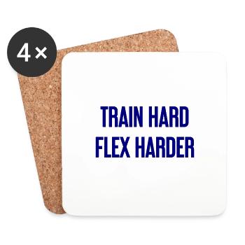 Train Hard Flex Harder - Untersetzer (4er-Set) - Weiß - Vorne