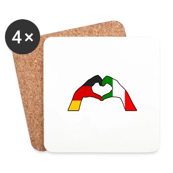 Italia Italians Germany Italy - Coasters (set of 4) - white - Front