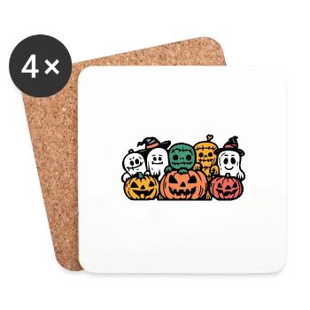 Halloween Symbol Party Team - Untersetzer (4er-Set) - Weiß - Vorne