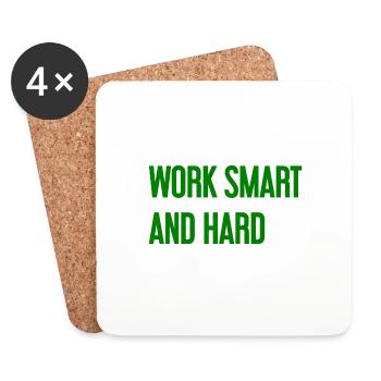 Travailler intelligemment et dur – La devise du succès pour ceux qui agissent - Dessous de verre (lot de 4) - blanc - Devant