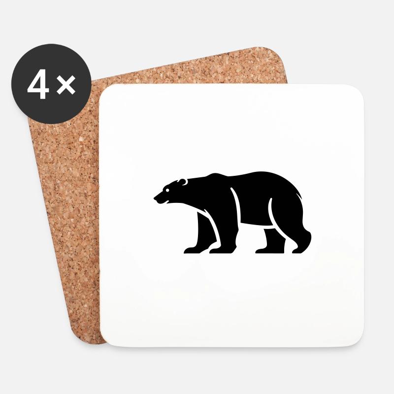 Eisbär - Untersetzer (4er-Set) - Weiß