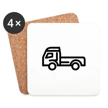 Lkw - Untersetzer (4er-Set) - Weiß - Vorne