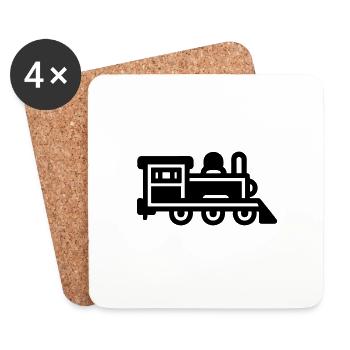 locomotive - Dessous de verre (lot de 4) - blanc - Devant