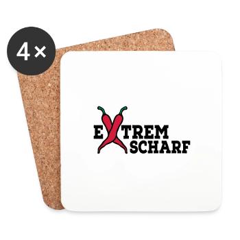 scharf - Untersetzer (4er-Set) - Weiß - Vorne