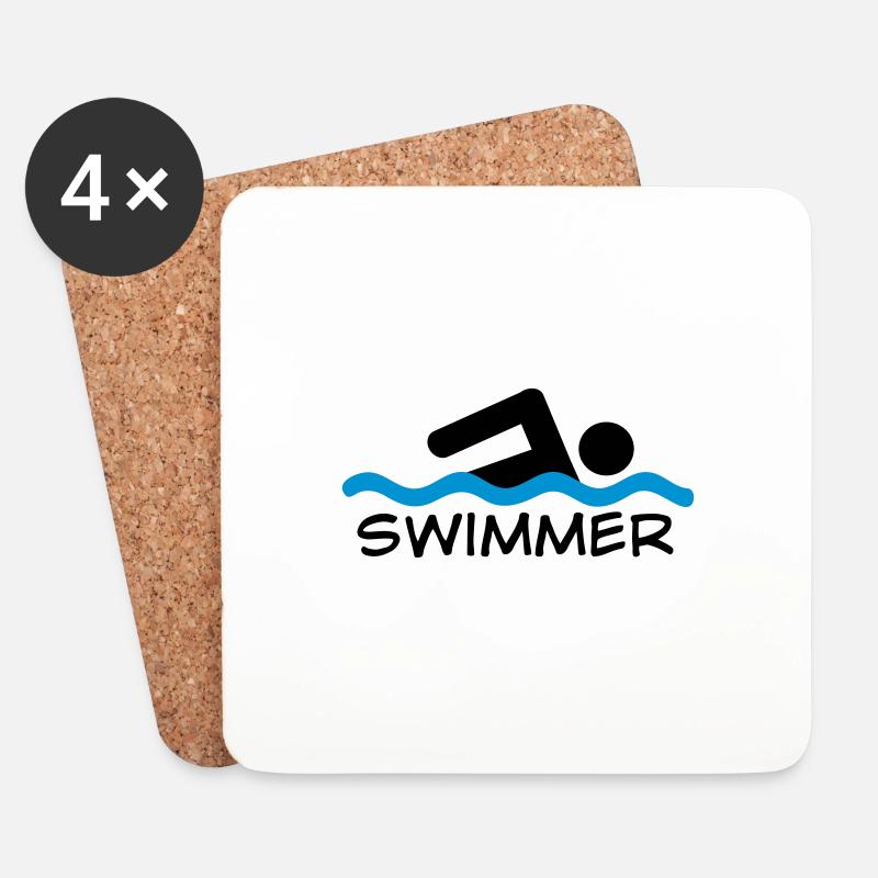 swimmer - Untersetzer (4er-Set) - Weiß