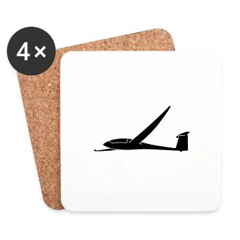 Ventus C17.6 glider pilot - Coasters (set of 4) - white - Front