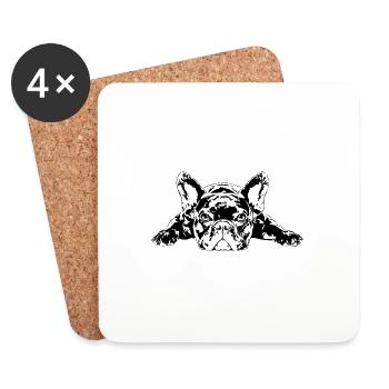 FRENCH BULLDOG Frenchie Dogs Wilsigns - Coasters (set of 4) - white - Front