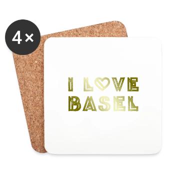 I Love Basel - Coasters (set of 4) - white - Front