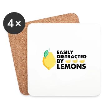 Lemon Design Lemonades Stand Boss Vente de citron - Dessous de verre (lot de 4) - blanc - Devant