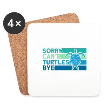 Turtle Sea turtles Turtles Liebha - Coasters (set of 4) - white - Front