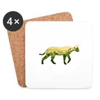 Ocelot - Coasters (set of 4) - white - Front
