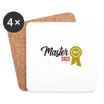 Master 2023 Abschluss Promotion Sponsion Uni - Untersetzer (4er-Set) - Weiß - Vorne