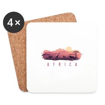 Afrika Landschaft Sahara Wüste Wildnis - Untersetzer (4er-Set) - Weiß - Vorne