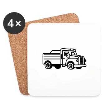 Lkw - Untersetzer (4er-Set) - Weiß - Vorne
