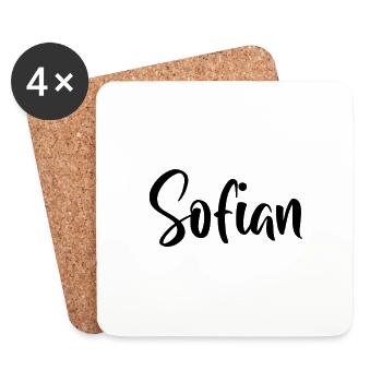 First name - Sofian - Coasters (set of 4) - white - Front
