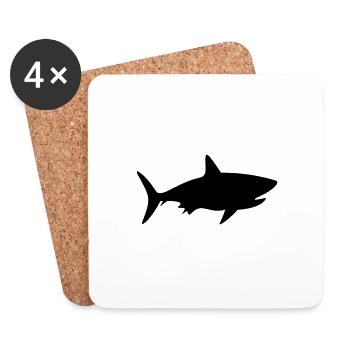 Requin - Dessous de verre (lot de 4) - blanc - Devant
