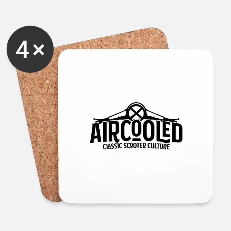 Aircooled Zwei Takt Blech Roller Scooter Wespe - Untersetzer (4er-Set) - Weiß