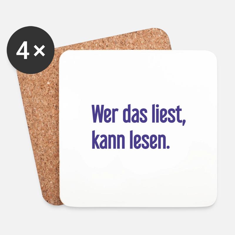 Wer das liest, kann lesen. - Untersetzer (4er-Set) - Weiß