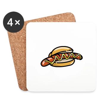 Bratwurst Rolls - Coasters (set of 4) - white - Front