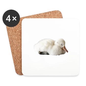Schwan - Untersetzer (4er-Set) - Weiß - Vorne