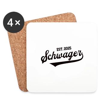 Schwager 2025 Heirat Hochzeit Schwäger Bruder - Untersetzer (4er-Set) - Weiß - Vorne