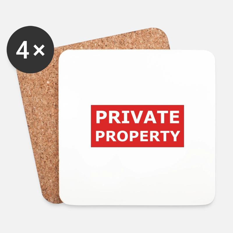 Private Property - Untersetzer (4er-Set) - Weiß