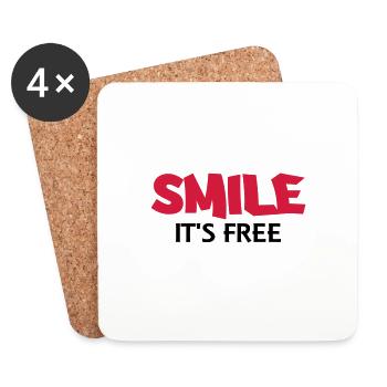 Smile It's free - Untersetzer (4er-Set) - Weiß - Vorne