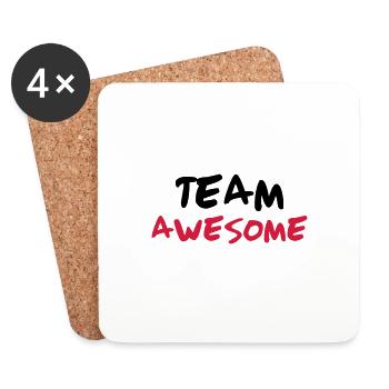 Team Awesome - Dessous de verre (lot de 4) - blanc - Devant