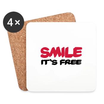 Smile It's free - Untersetzer (4er-Set) - Weiß - Vorne