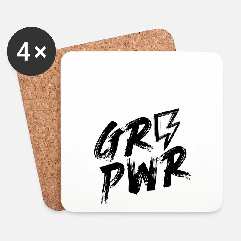 Frauenpower - Untersetzer (4er-Set) - Weiß