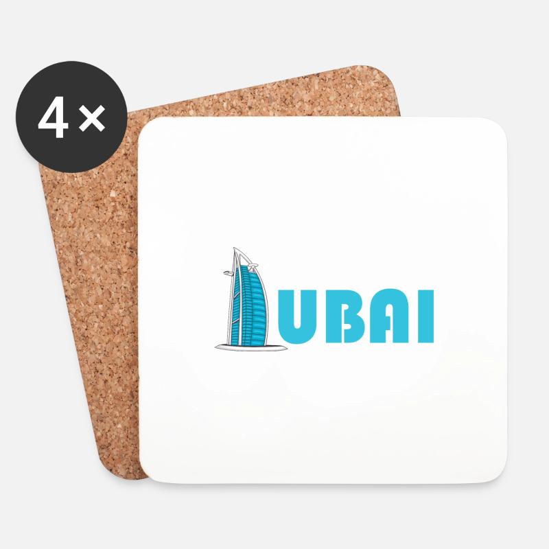 Dubai Skyline - Untersetzer (4er-Set) - Weiß