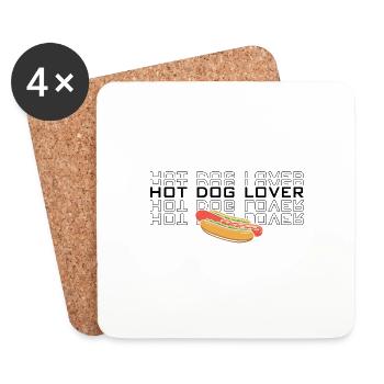 Hot Dog Sausage Love Hot dog fast food - Coasters (set of 4) - white - Front