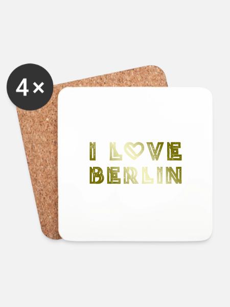 I Love Berlin - Untersetzer (4er-Set) - Weiß