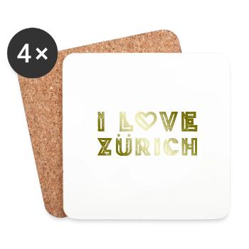 J’aime Zurich - Dessous de verre (lot de 4) - blanc - Devant