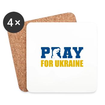 Pray for Ukraine Prayer Person Poison - Coasters (set of 4) - white - Front