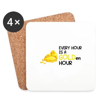 Gold Panning Gold Prospector GoldSchüfer Design - Coasters (set of 4) - white - Front